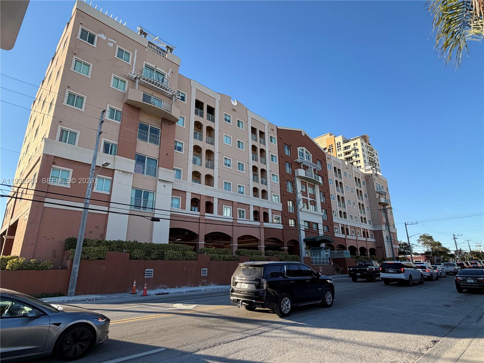 a car parked in front of a building