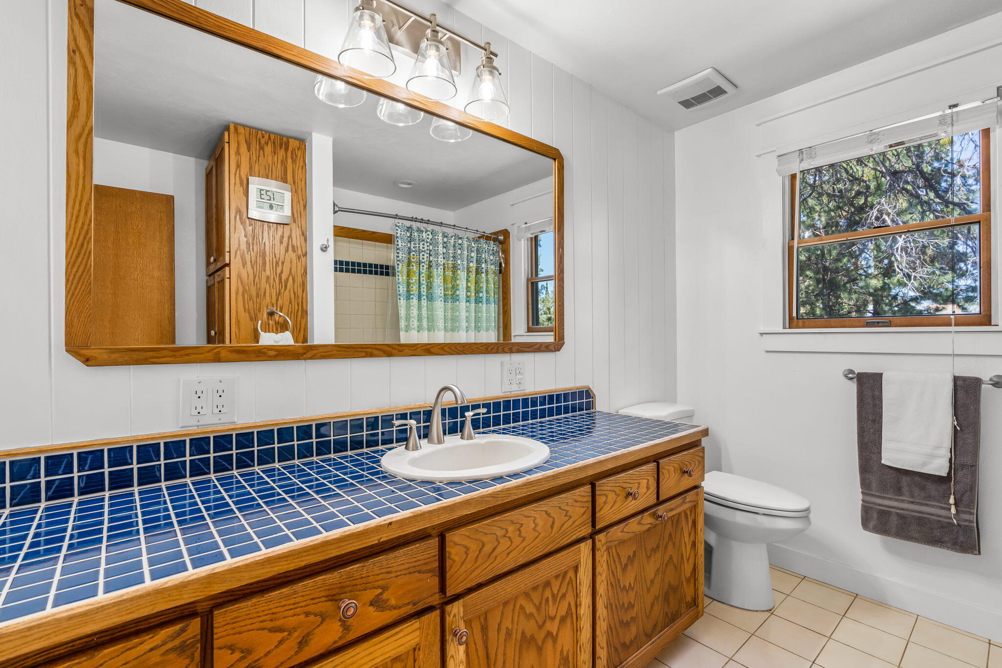 65161 Smokey Butte Road Bend, OR 97703 - Photo 16 of 45 a bathroom with a sink a toilet and mirror