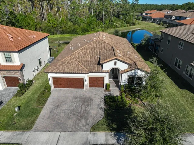 an aerial view of multiple house