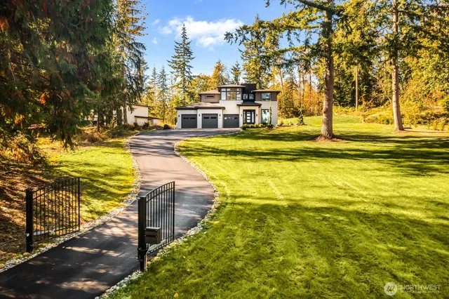 a view of a swimming pool with an ocean view
