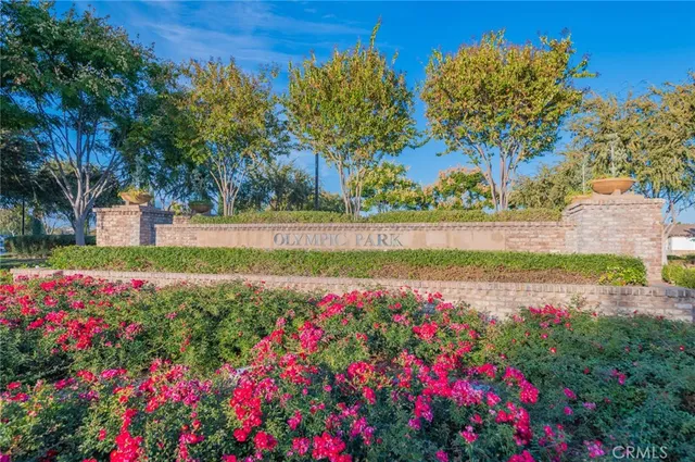 a view of a garden with a bench
