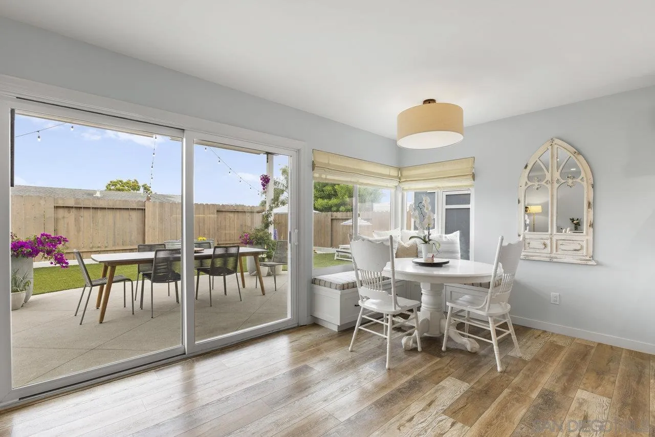 1521 Traske Road Encinitas, CA 92024 - Photo 8 of 23 a dining room with furniture and a floor to ceiling window