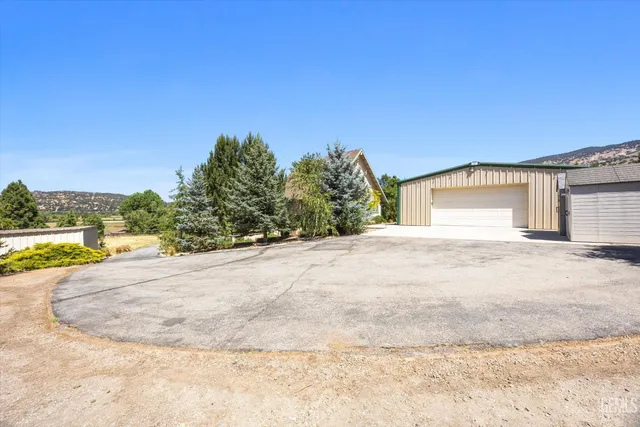 a view of a city with a lake