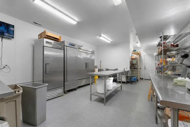 a roof deck with furniture