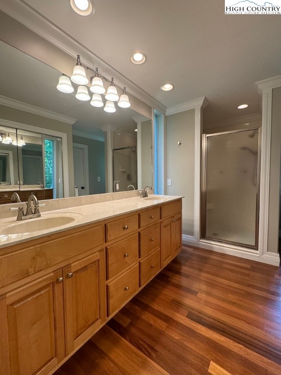 567 Locust Road Newland, NC 28657 - Photo 11 of 28 a spacious bathroom with a double vanity sink and a mirror