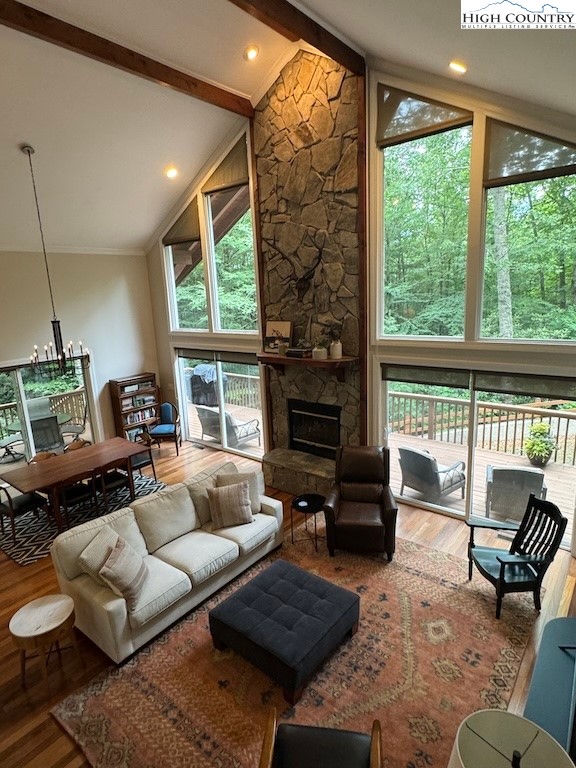 567 Locust Road Newland, NC 28657 - Photo 4 of 28 a living room with furniture and a fireplace