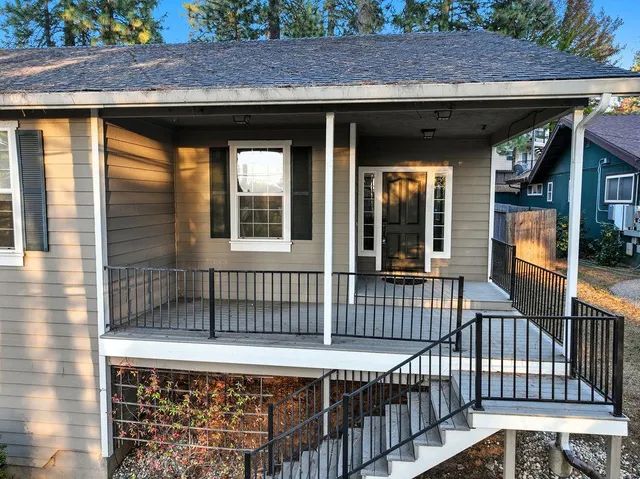 a front view of a house with balcony