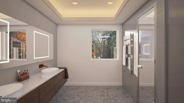 a bathroom with a tub shower and sink