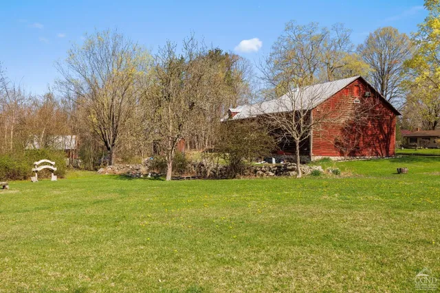 a view of a city and lake