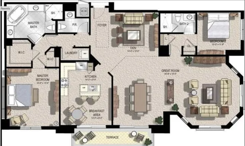 a view of a living room and entry way