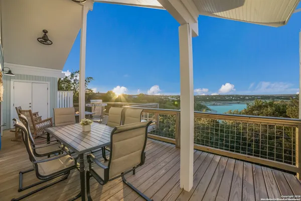 a aerial view of a house with a yard