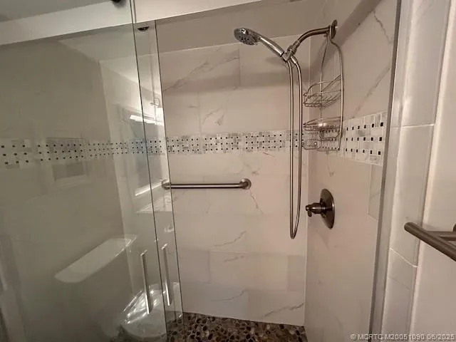 a bathroom with a shower