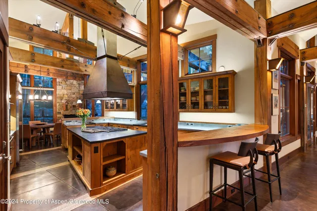 a view of a building with sitting area