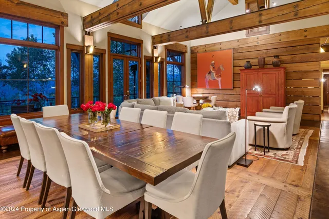 a outdoor dining space with furniture and outdoor view