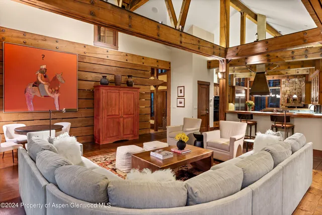 a living room with furniture