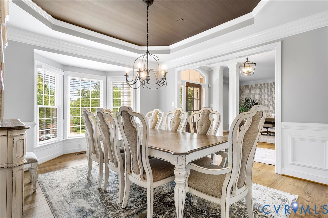 2319 Founders Bridge Road Midlothian, VA 23113 - Photo 19 of 50 Dining space with crown molding, light wood-style