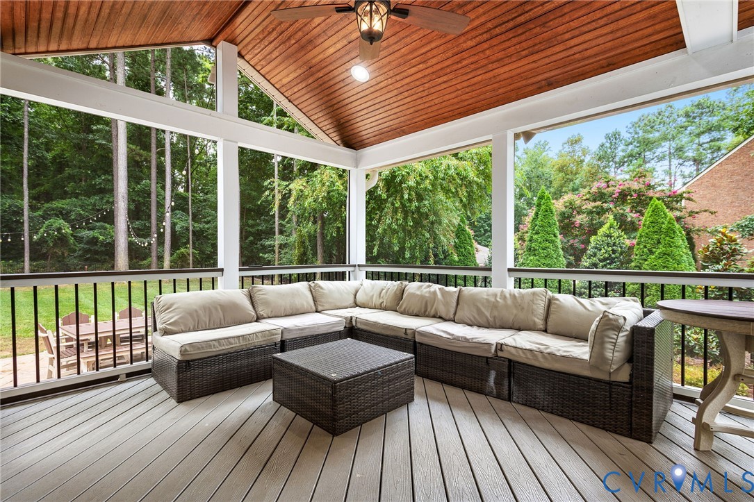 2319 Founders Bridge Road Midlothian, VA 23113 - Photo 42 of 50 Deck featuring an outdoor living space and ceiling
