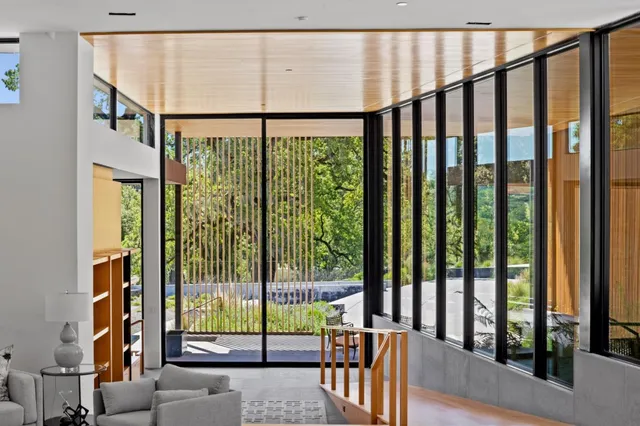 a view of porch with a swing