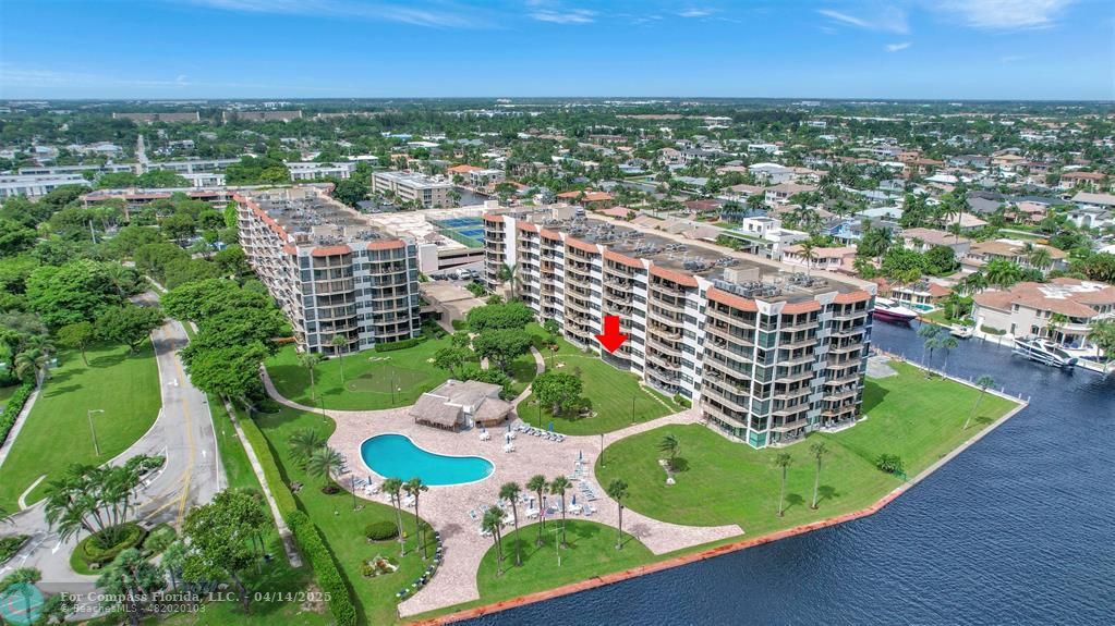 an aerial view of a house