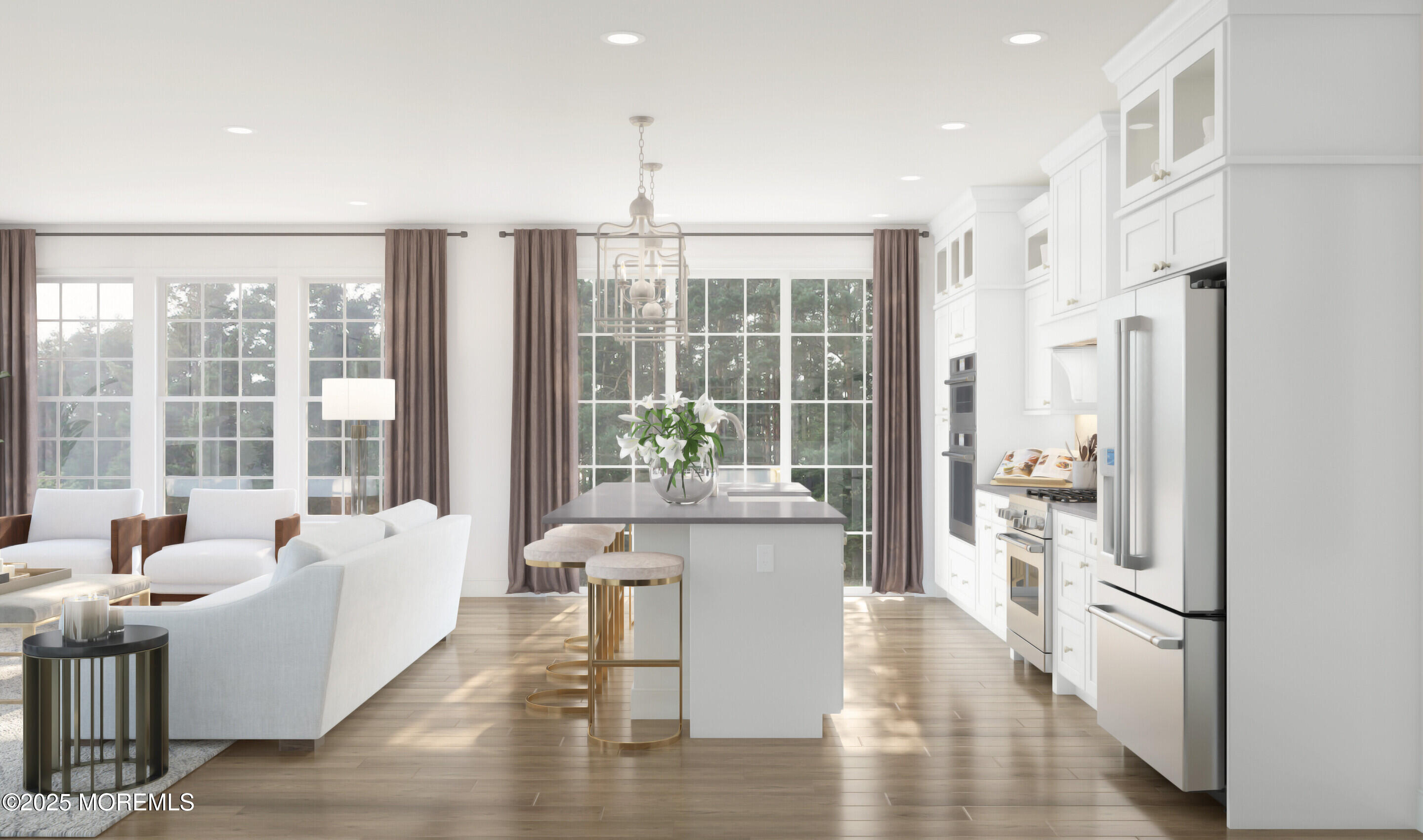 1211 Auburn Terrace, Unit 1201 Manalapan, NJ 07726 - Photo 7 of 21 a living room with furniture large windows and wooden floor