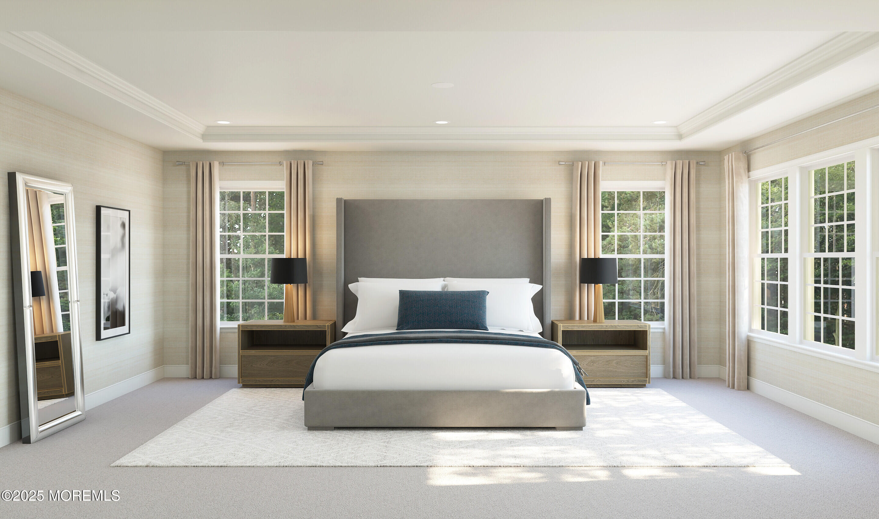 1211 Auburn Terrace, Unit 1201 Manalapan, NJ 07726 - Photo 10 of 21 a bedroom with a large bed and a large window