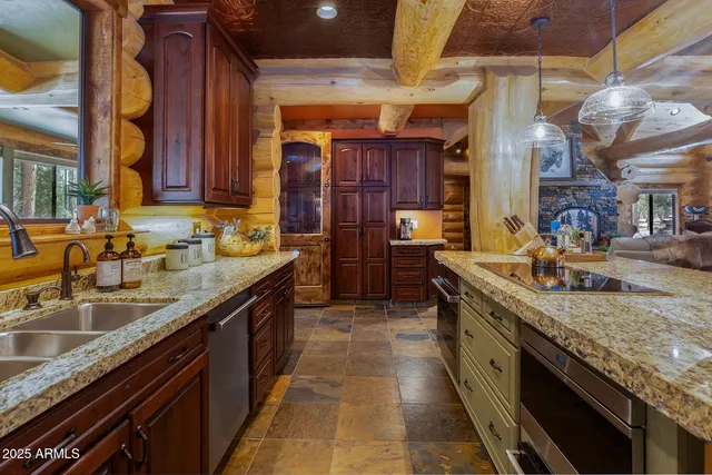 a front view of a building with outdoor seating