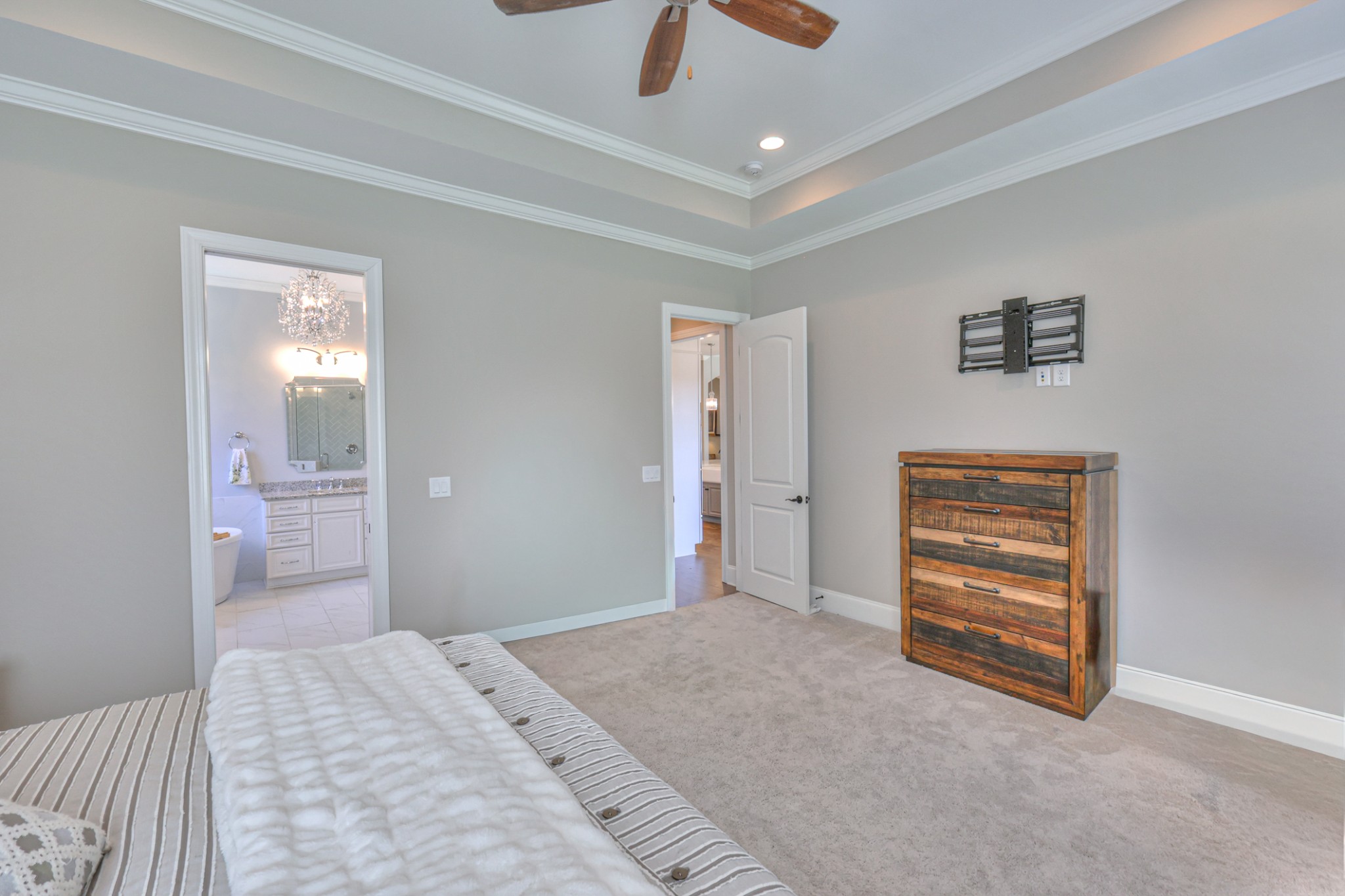 8019 Burning Tree Farms Road Arrington, TN 37014 - Photo 14 of 47 a bedroom with a bed and a view of bathroom