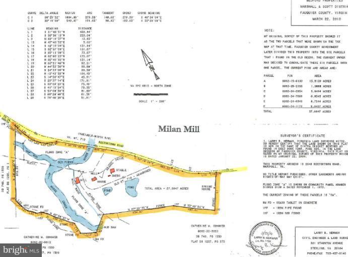 2648 Rectortown Road Delaplane, VA 20144 - Photo 20 of 25 Survey map of "Milan Mill."
