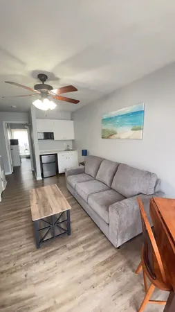 a living room with furniture and a couch