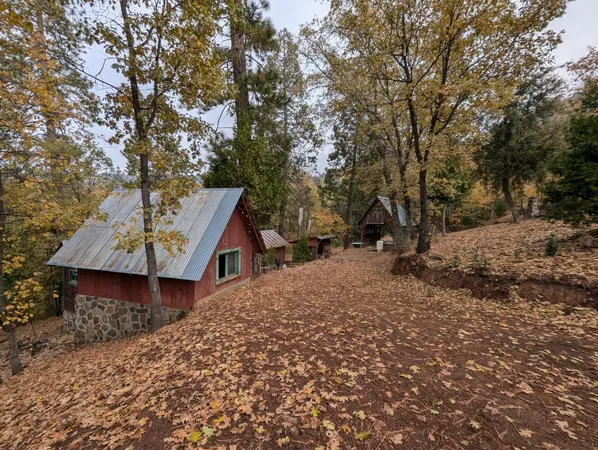 a view of backyard of house with green space