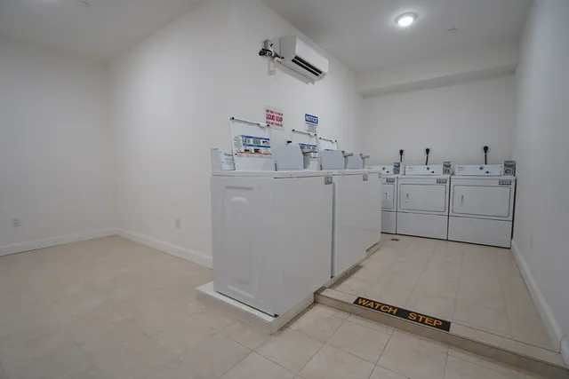 a room with cabinets