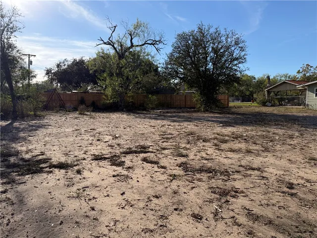 a view of a yard with trees