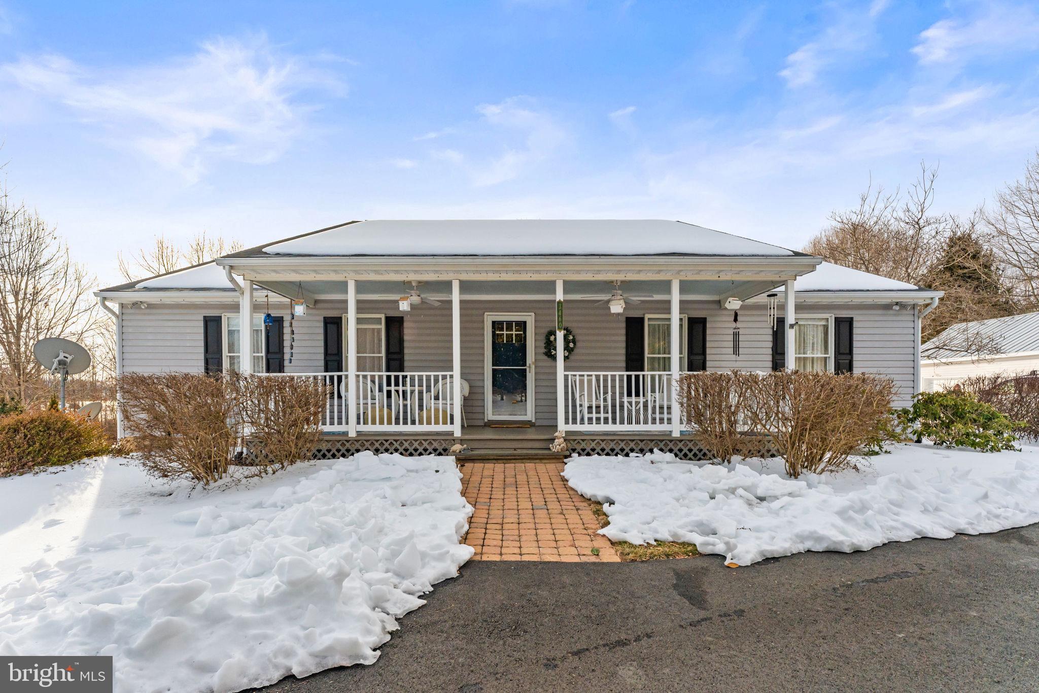 3460 Indian Run Road Amissville, VA 20106 - Photo 3 of 57 Charming home with inviting porch and snow.