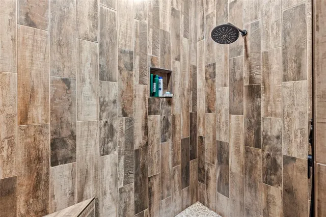 a bathroom with a shower