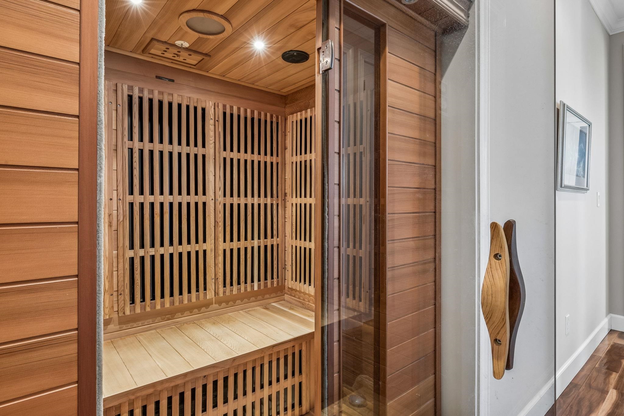409 Lookout Point Drive St. Augustine, FL 32080 - Photo 59 of 90 Relaxing sauna with wood finished floors, wood ceiling, and recessed lighting