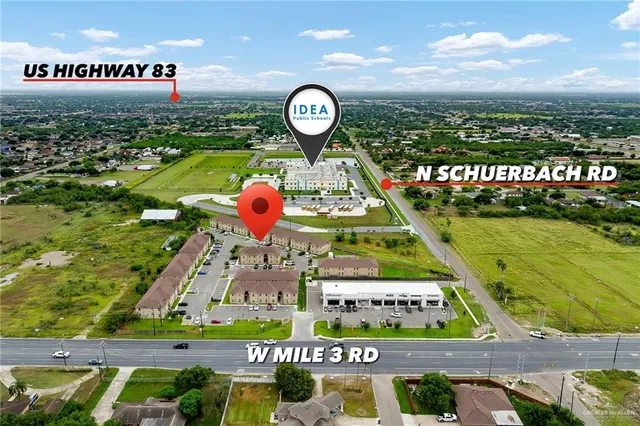 an aerial view of a city