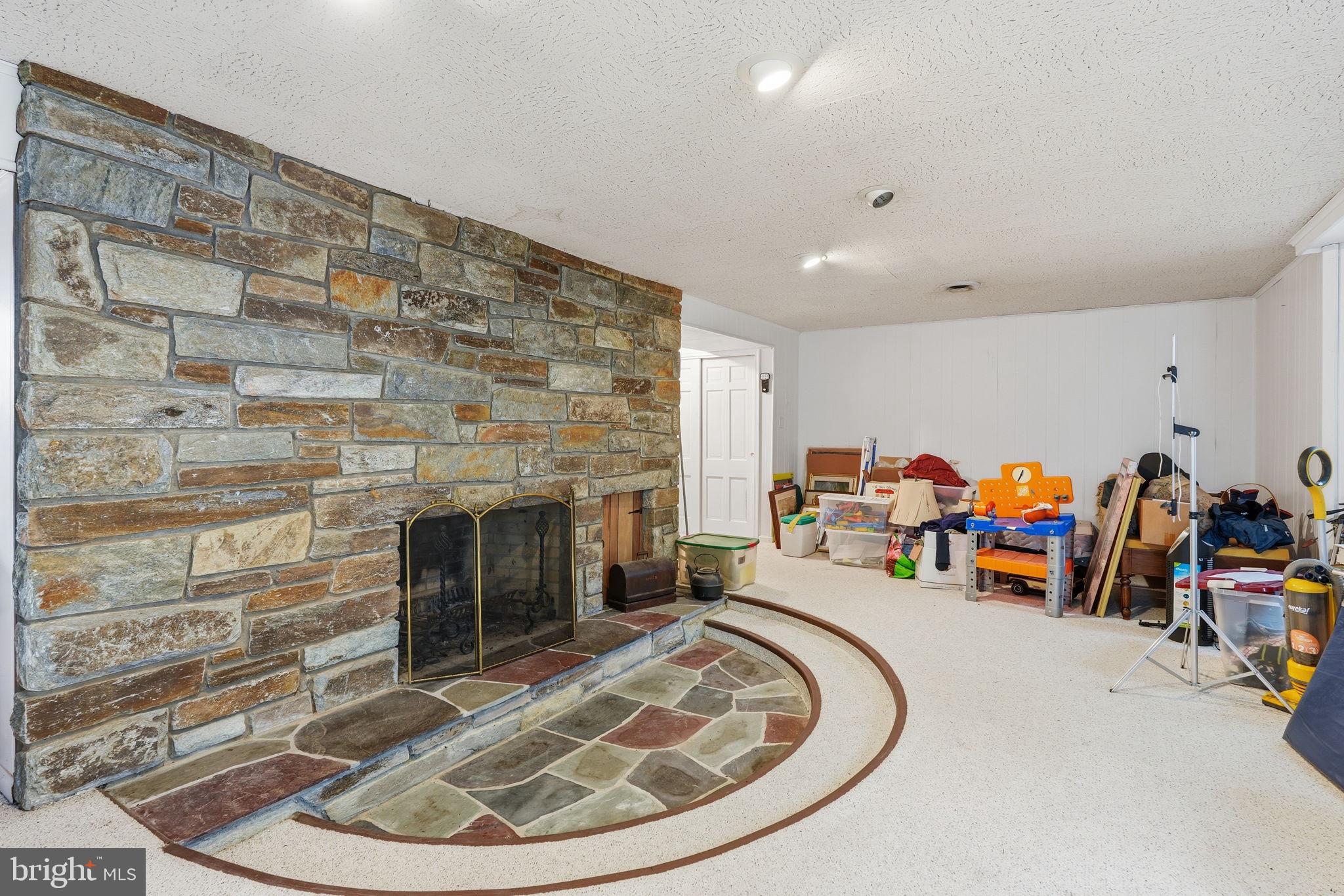 1668 Homewood Landing Road Annapolis, MD 21409 - Photo 30 of 38 Basement family room with gorgeous stone fireplace