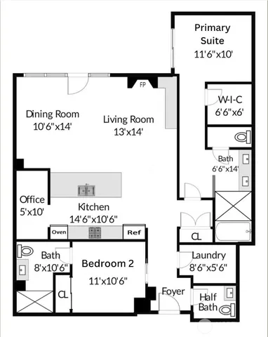 a front view of a building