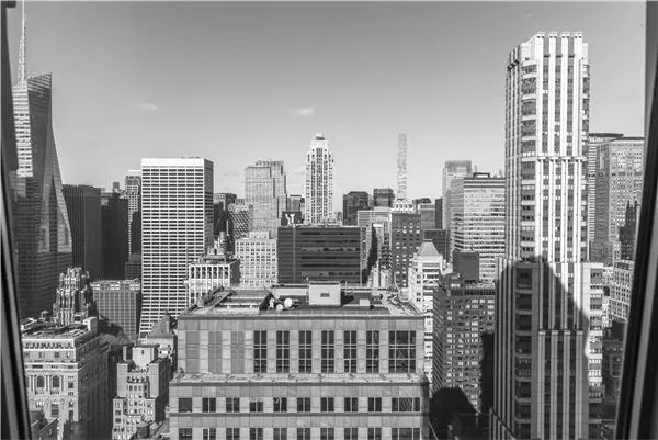 a view of city with tall buildings