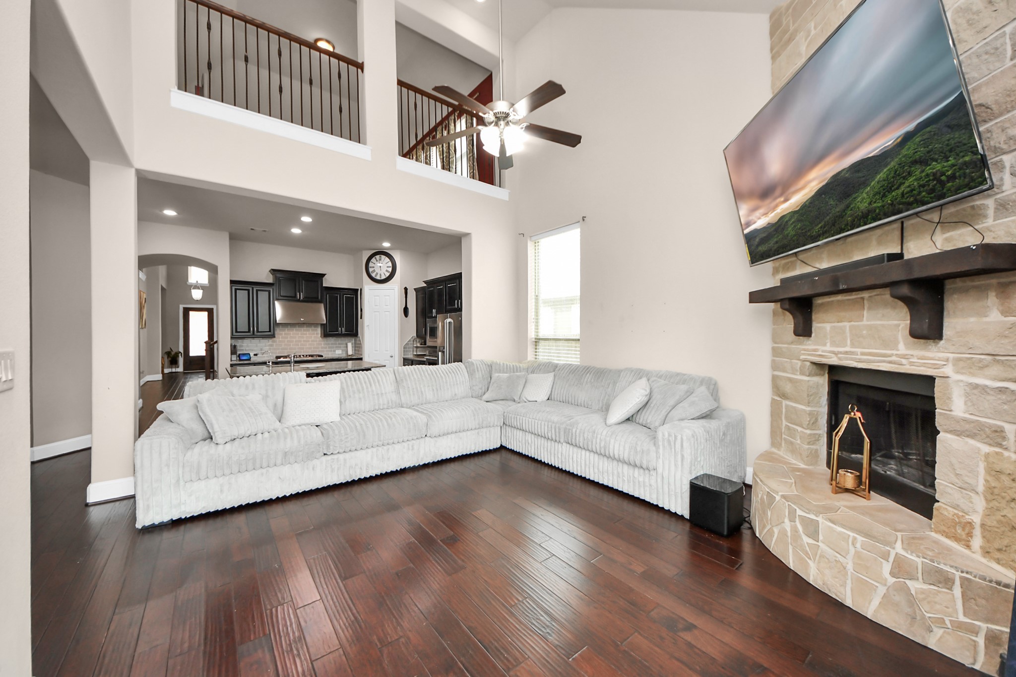 4811 Applewood Crest Lane Rosharon, TX 77583 - Photo 13 of 45 a living room with furniture and a fireplace