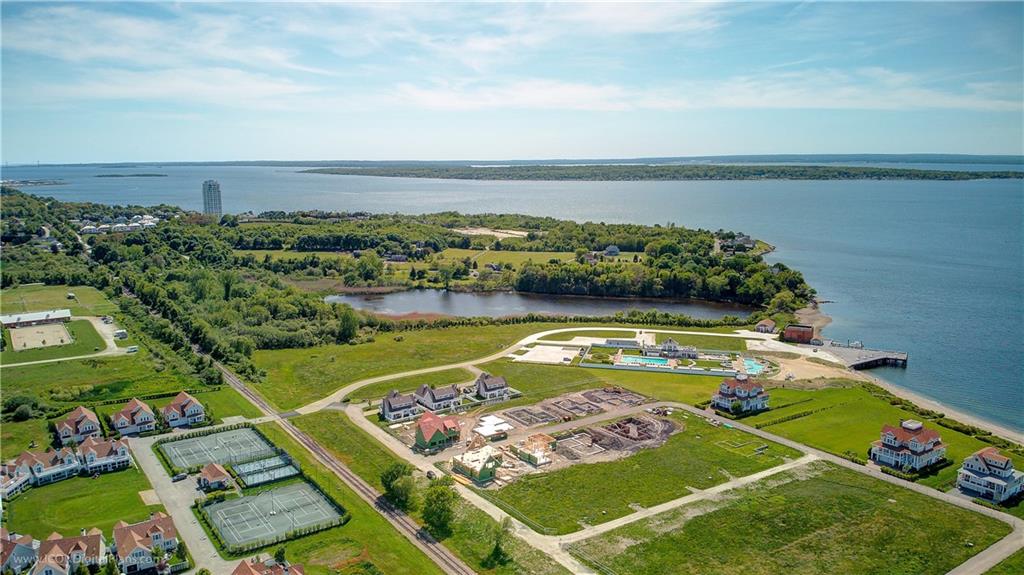 Aerial of home sites 41B is nearest pool pavilion.
