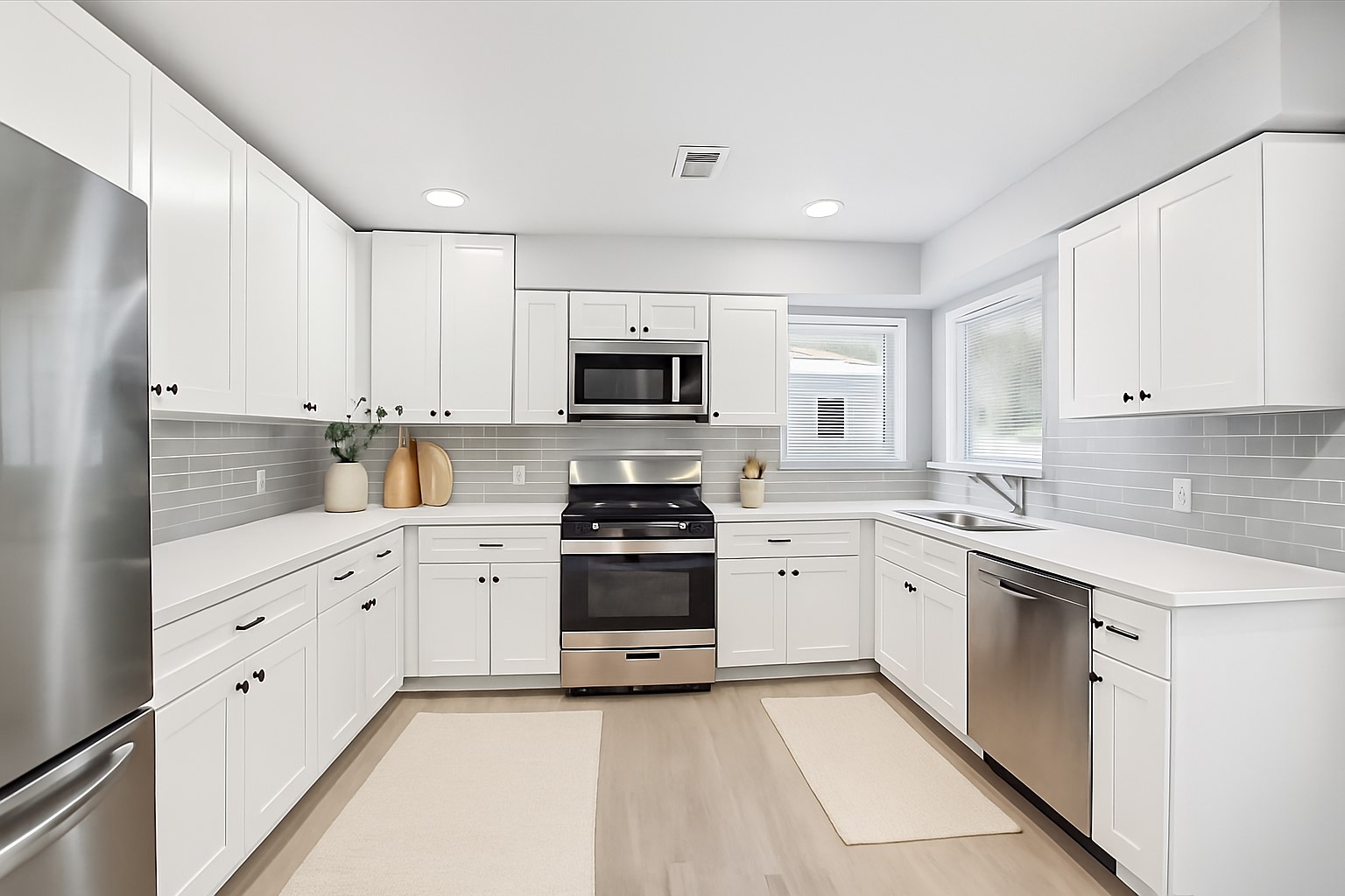 4523 Keystone Street Houston, TX 77021 - Photo 2 of 23 a kitchen with granite countertop white cabinets and stainless steel appliances