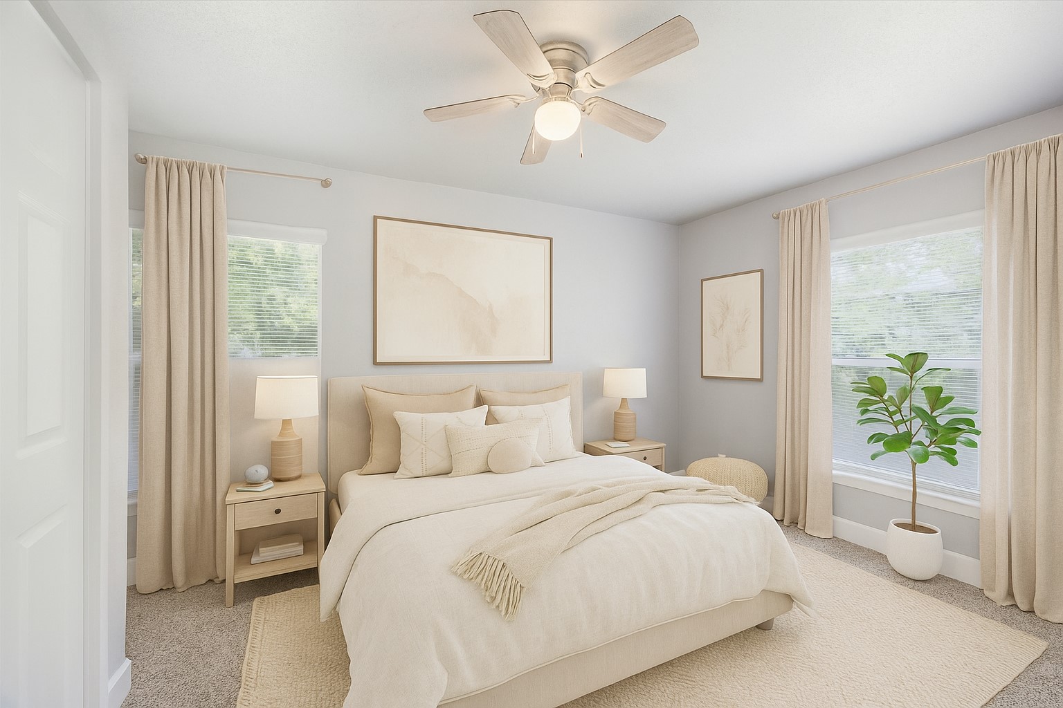 4523 Keystone Street Houston, TX 77021 - Photo 7 of 23 a bedroom with a bed and a chandelier