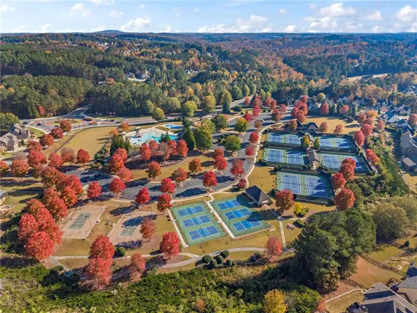 an aerial view of multiple house