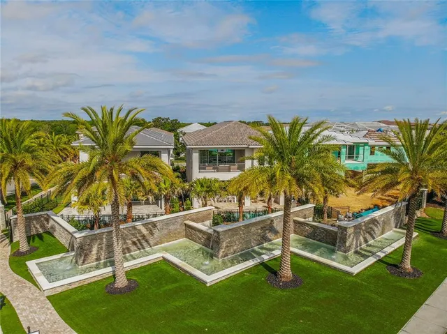 an outdoor space with balcony