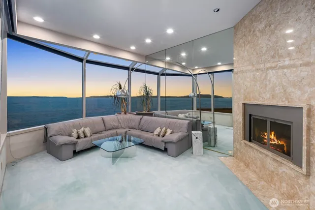 a living room with furniture