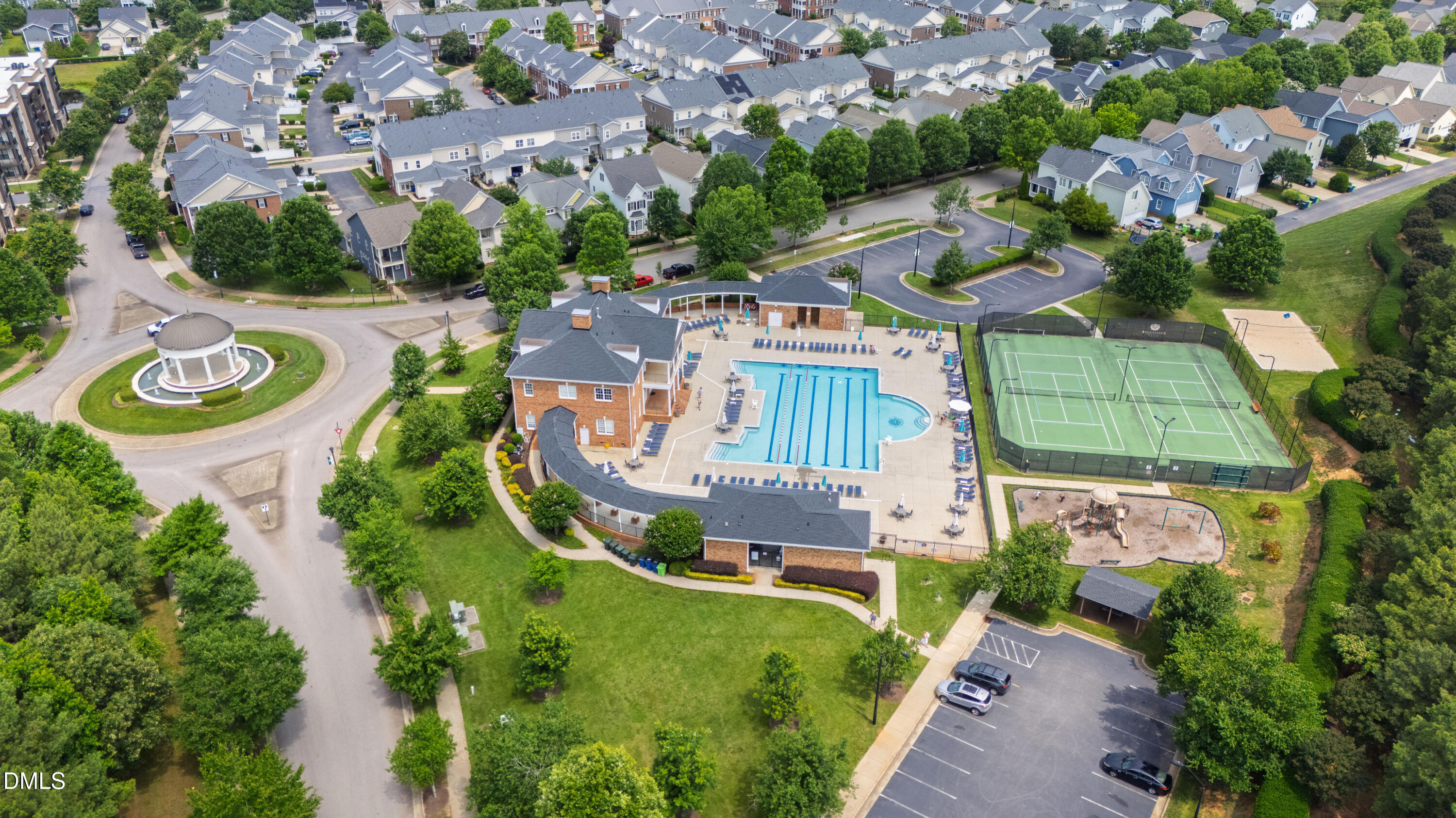1118 Renewal Place Raleigh, NC 27603 - Photo 35 of 38 an aerial view of a house with a swimming pool yard and outdoor seating