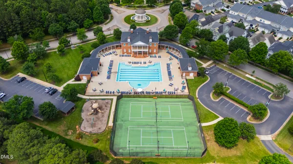 an aerial view of a house