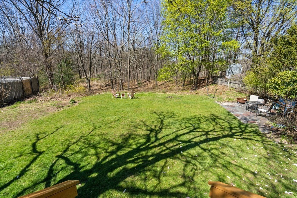 265 Riverside Drive Dedham, MA 02026 - Photo 38 of 41 a backyard of a house with lots of green space