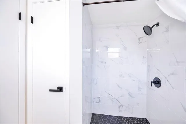 a bathroom with a shower